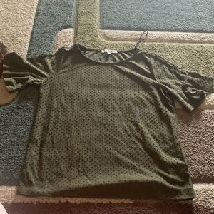 Dark green flared sleeve shirt